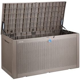 VEVOR Deck Box, 100 Gallon Outdoor Storage Box, 48.0" x 21.5" x 24.5", Waterproof PP Deckbox with Aluminum Alloy Padlock, for Patio Furniture VEVOR Deck Box, 100 Gallon Outdoor Storage Box, 48.0" x 21.5" x 24.5", Waterproof PP Deckbox with Aluminum Alloy Padlock, for Patio Furniture