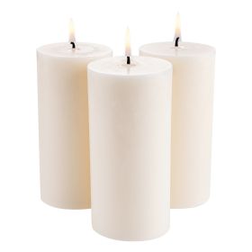 VEVOR 3 Pack Unscented Pillar Candles 65 Hours Long Burning Christmas White VEVOR 3 Pack Unscented Pillar Candles 65 Hours Long Burning Christmas White